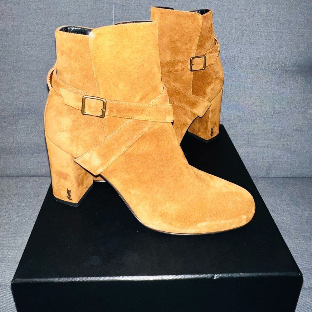 Sold-Saint Laurent “Babies” 90 Cross Ankle Boot